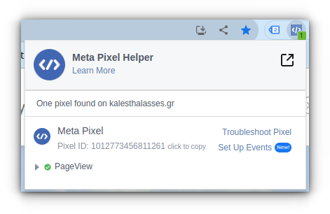 Meta Pixel helper