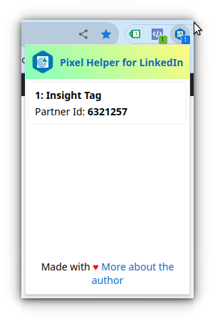 Pixel helper for Linkedin